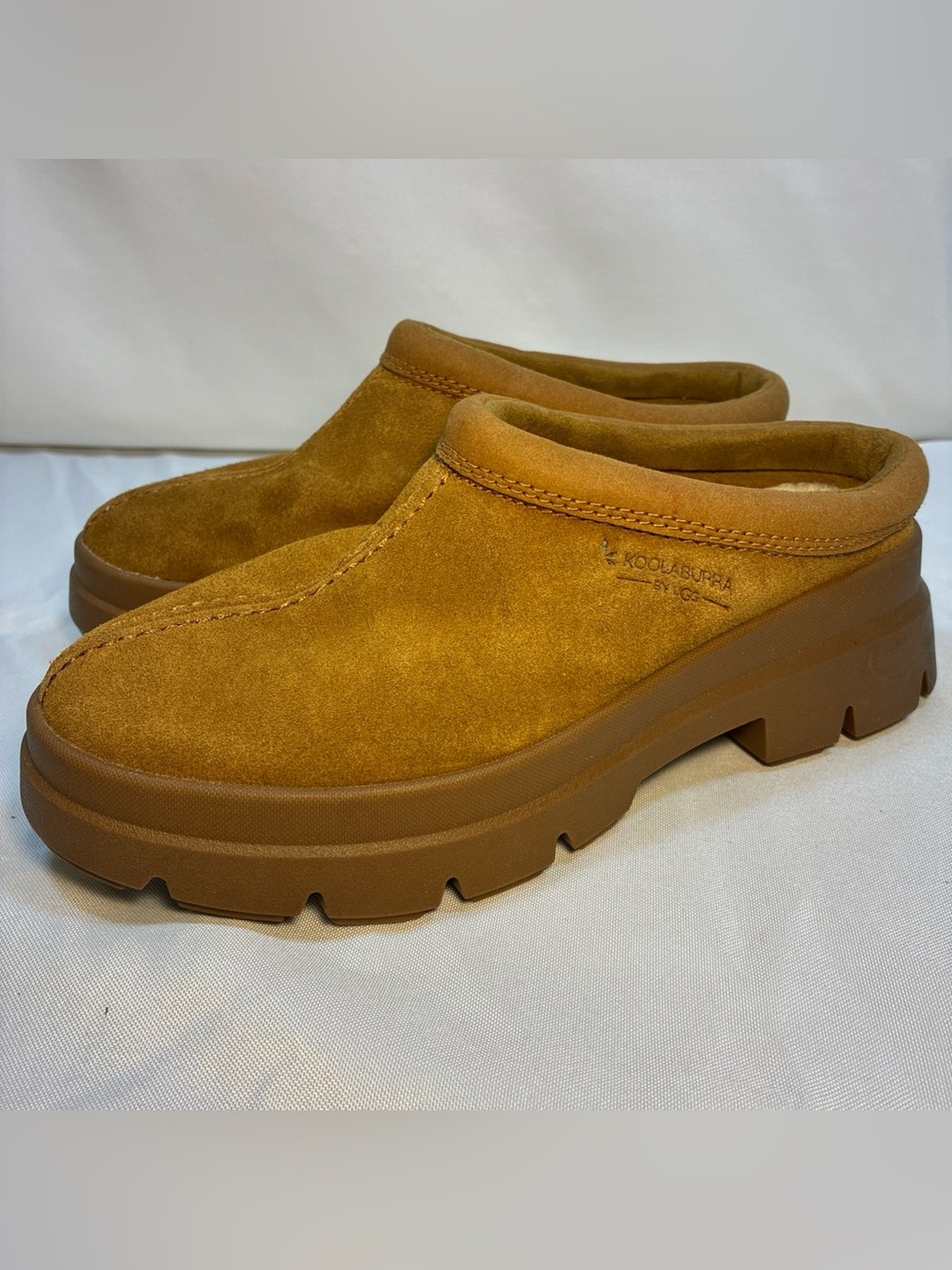 Koolaburra by UGG Neerie Suede Platform Clog Chestnut Brown Size 6 EUC